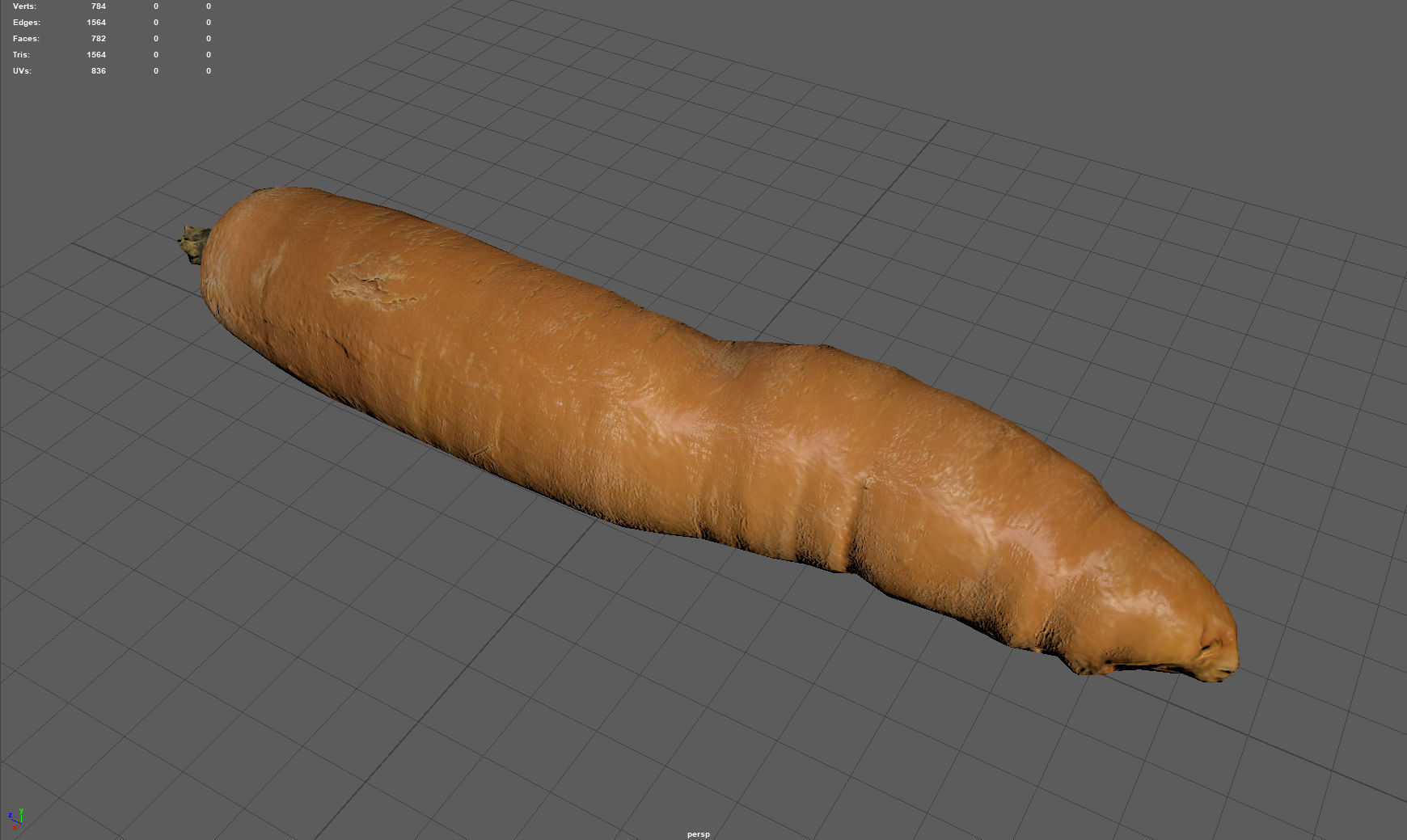Carrot Low-poly 3D model_3
