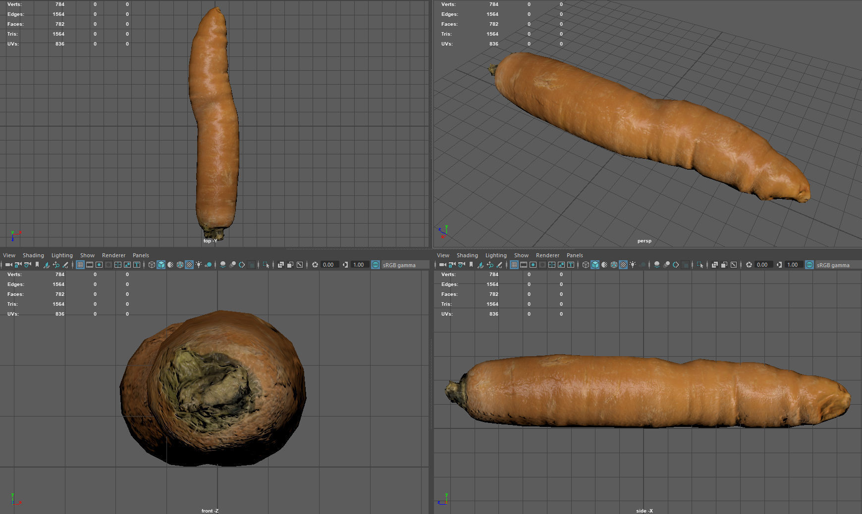 Carrot Low-poly 3D model_9