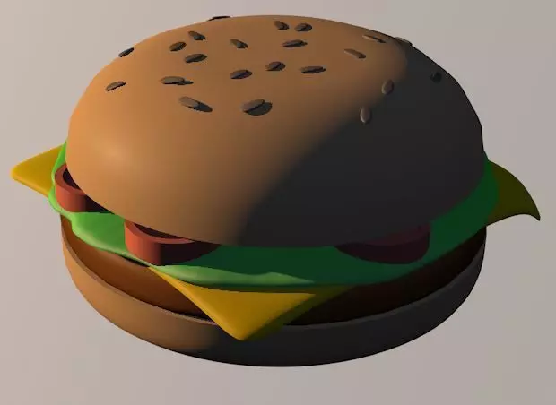 burger hamburger Free low-poly 3D model