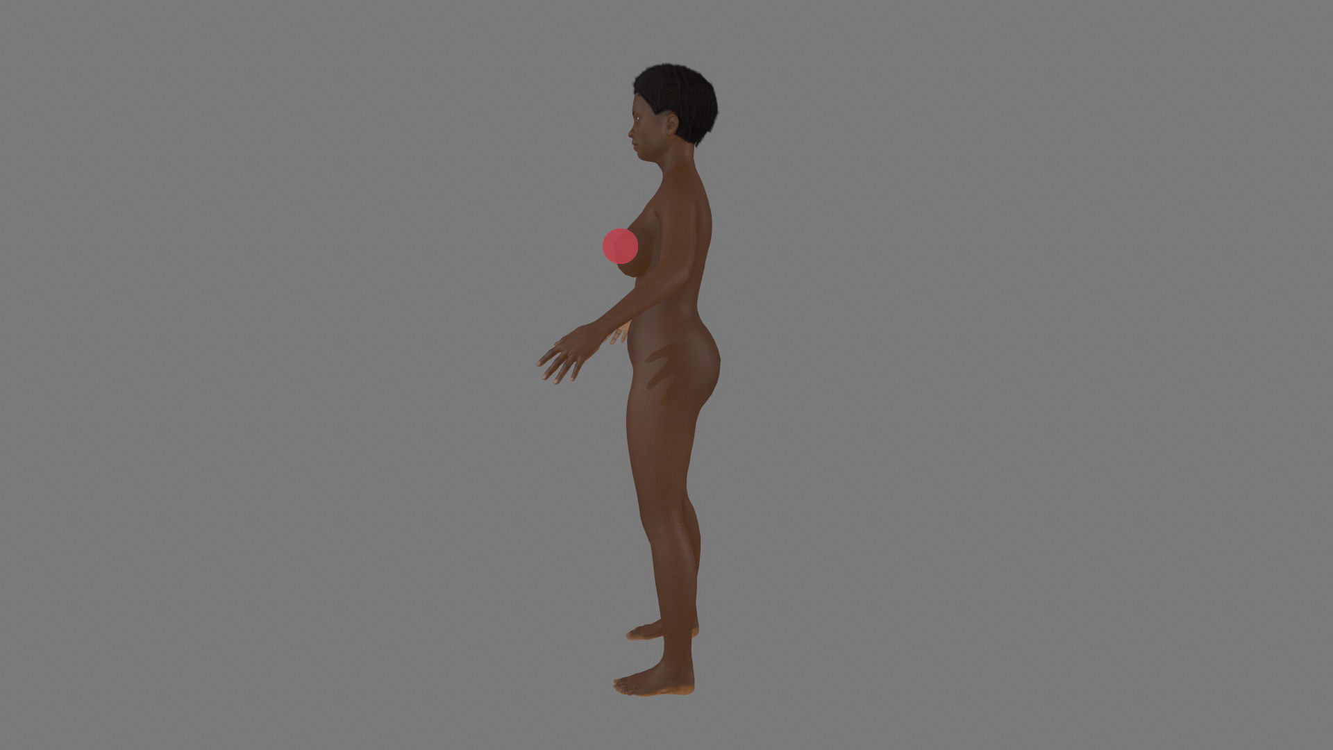 Afro Woman rigged Low-poly 3D model_4