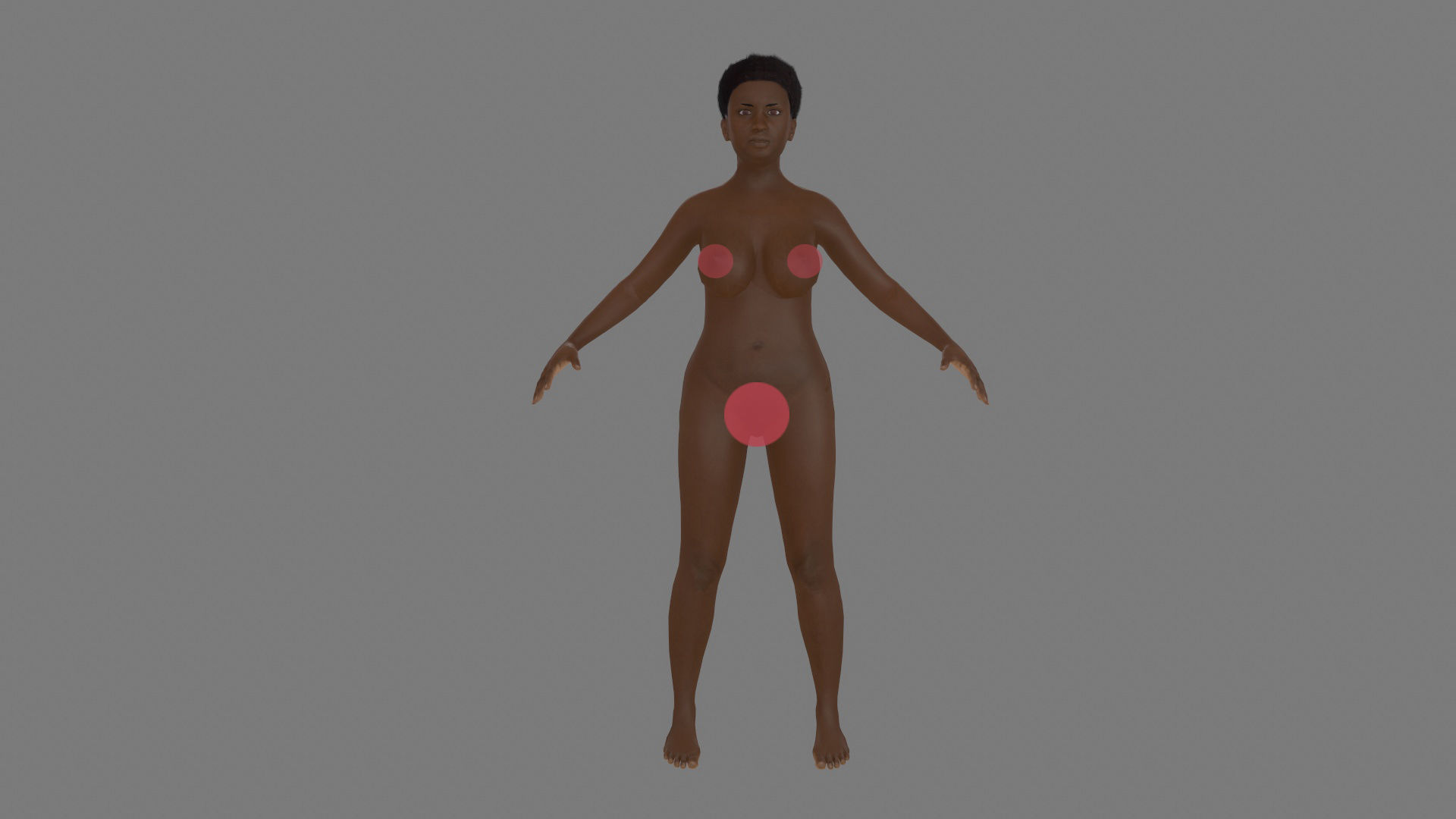 Afro Woman rigged Low-poly 3D model_3