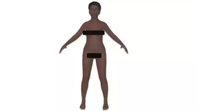 Afro Woman rigged Low-poly 3D model