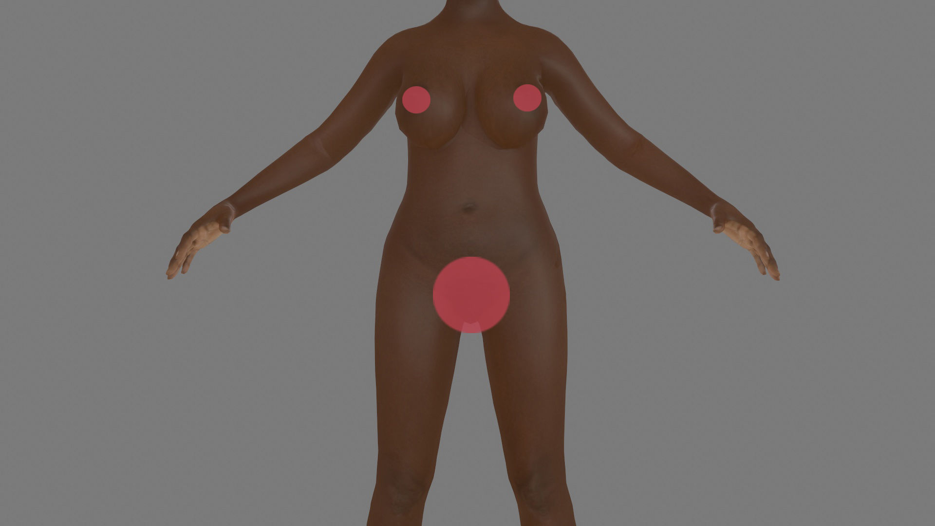 Afro Woman rigged Low-poly 3D model_5