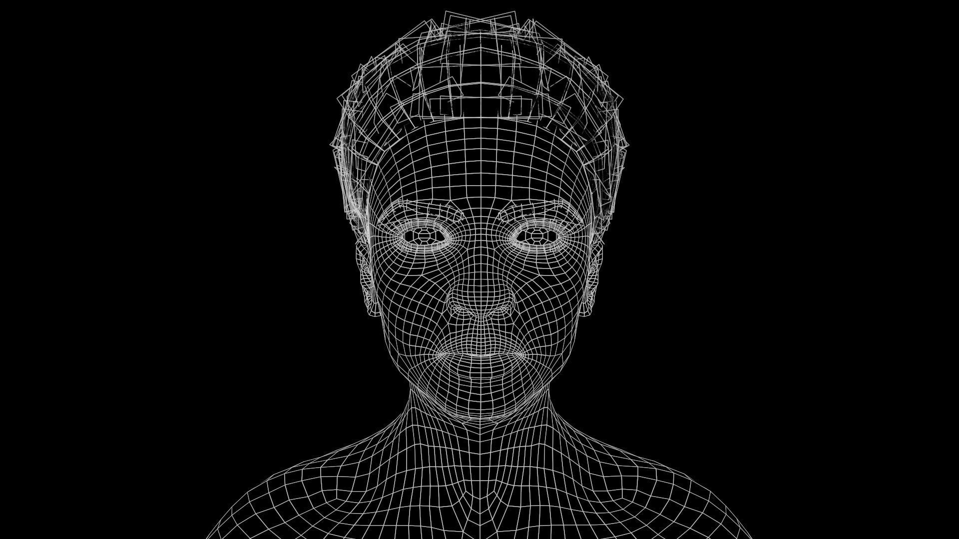 Afro Woman rigged Low-poly 3D model_10