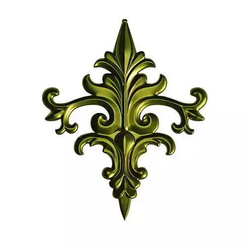 fretwork gold ornate fleur-de-lis