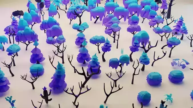 165 Low poly tree asset pack