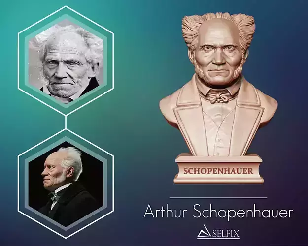 Arthur Schopenhauer 3D printable sculpture