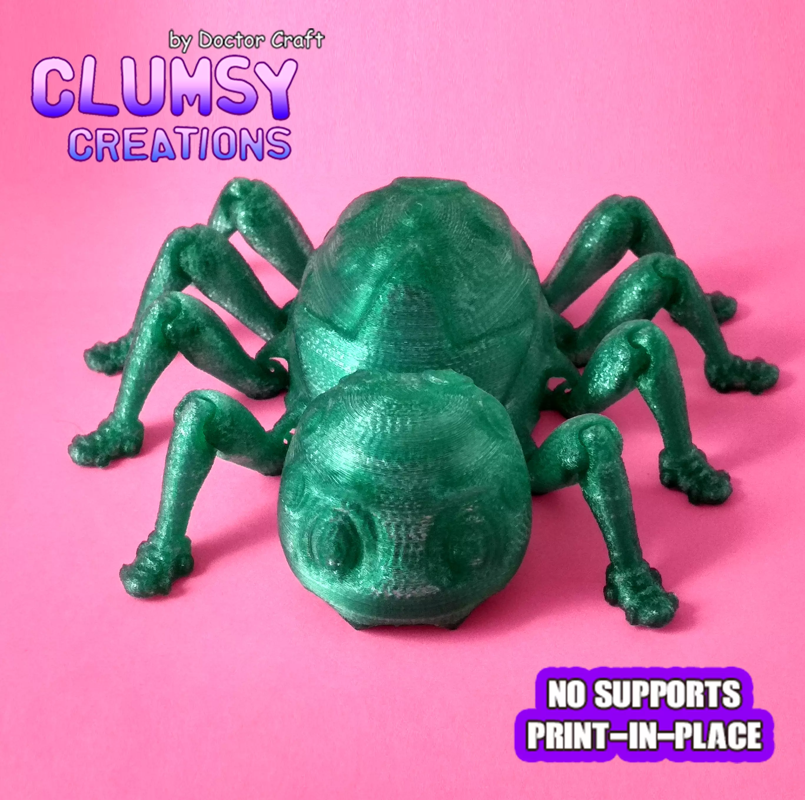 CLUMSY PRINT-IN-PLACE SPIDER FLEXI 3D print model_0