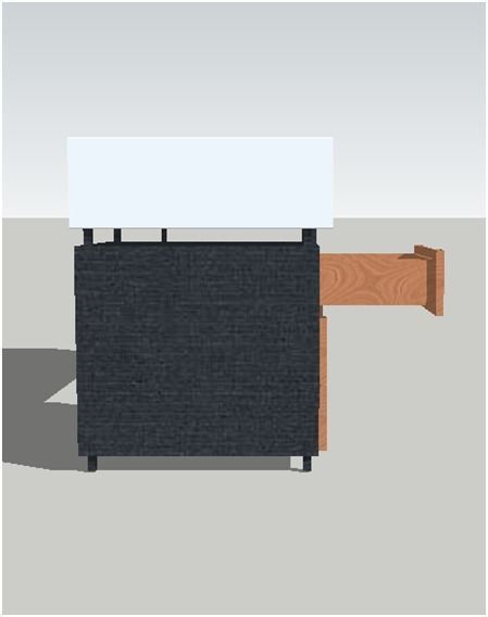 3D WORKBENCE desk with two drawers and shelf Low-poly 3D model_5