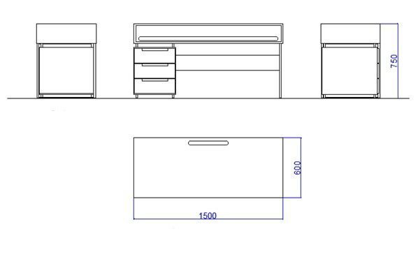 3D WORKBENCE desk with two drawers and shelf Low-poly 3D model_1