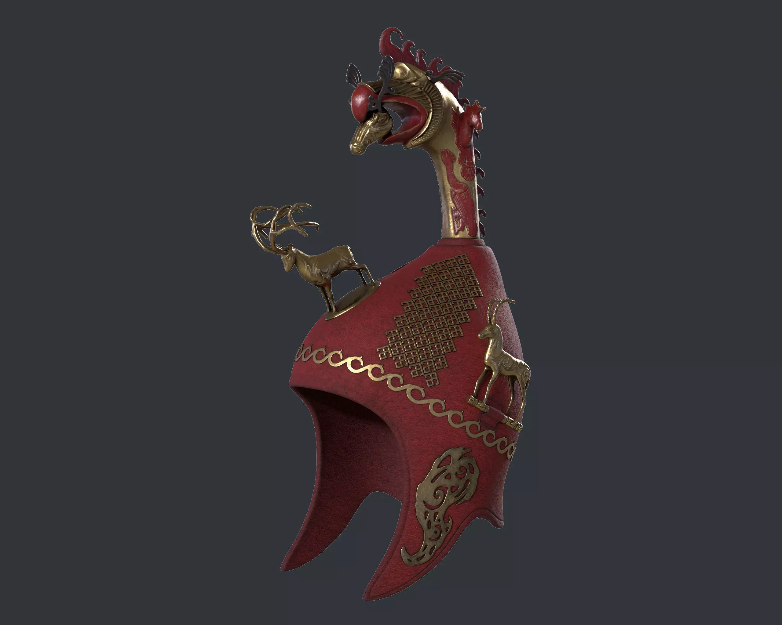 SubD Scythian Helmet 3D model