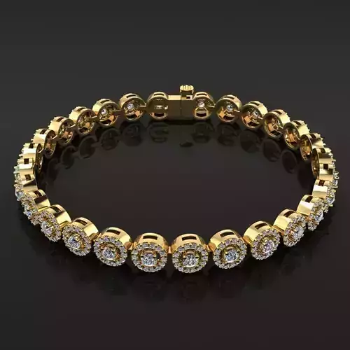 Diamond Round Halo Bracelet