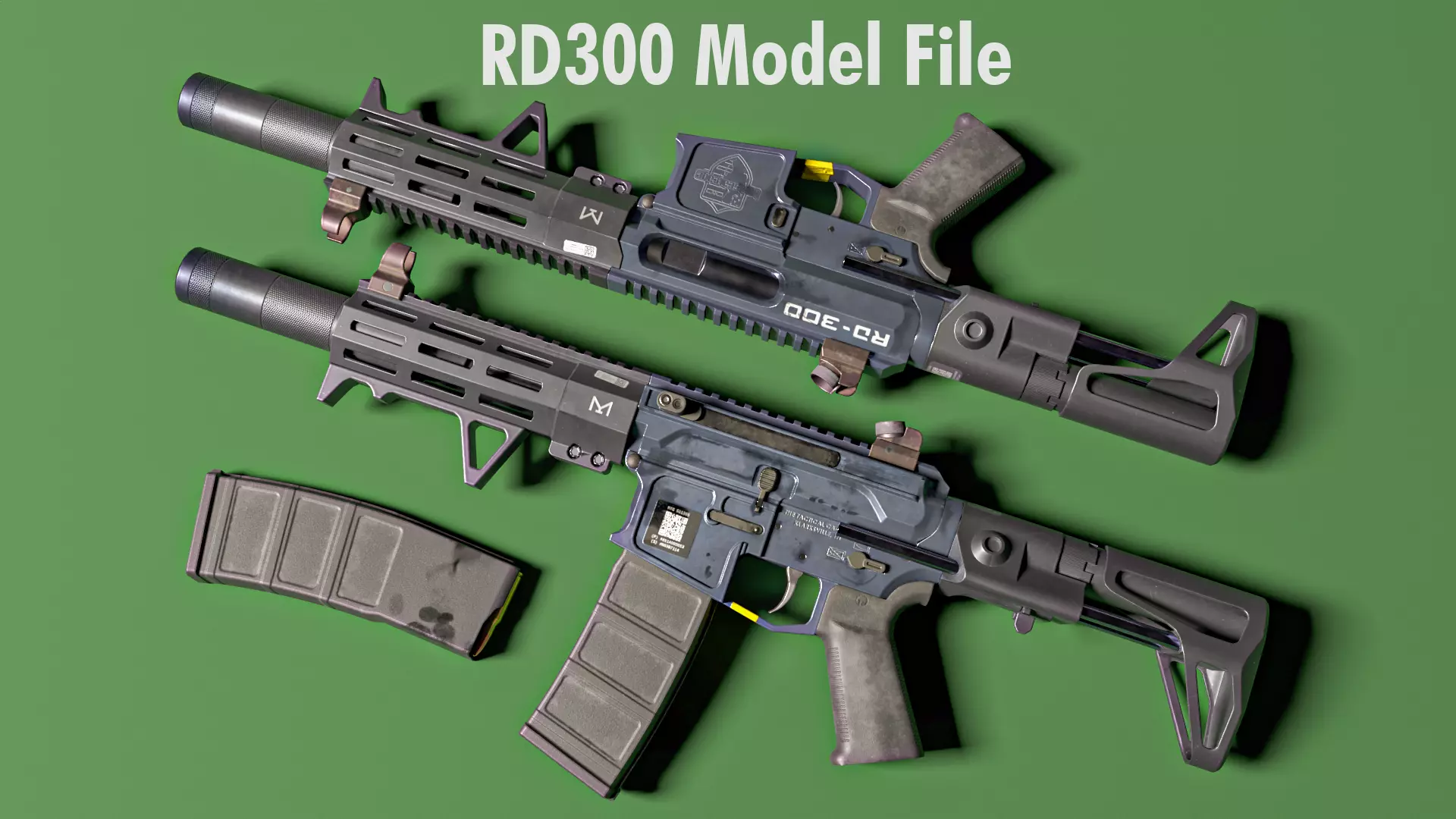 AR15 - RD300 Special Purpose Rifle - 4K PBR - 9143 TRIS Low-poly 3D model_0