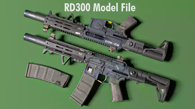 AR15 - RD300 Special Purpose Rifle - 4K PBR - 9143 TRIS Low-poly 3D model