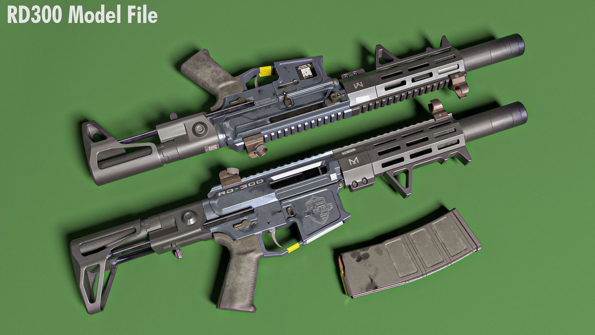 AR15 - RD300 Special Purpose Rifle - 4K PBR - 9143 TRIS Low-poly 3D model_1