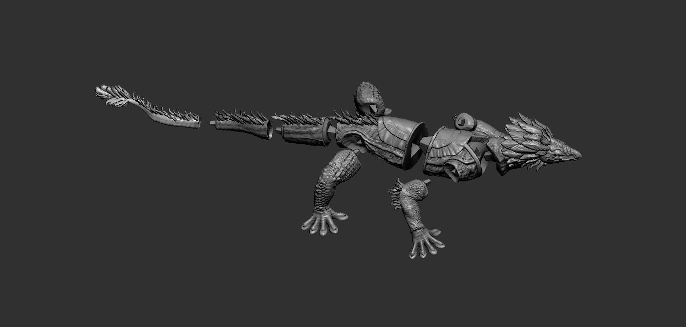 varactyl lizard 3D print model_11