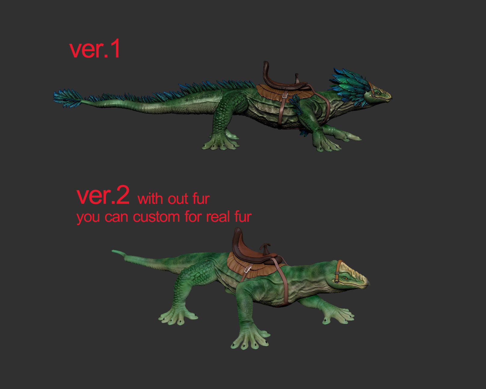 varactyl lizard 3D print model_3
