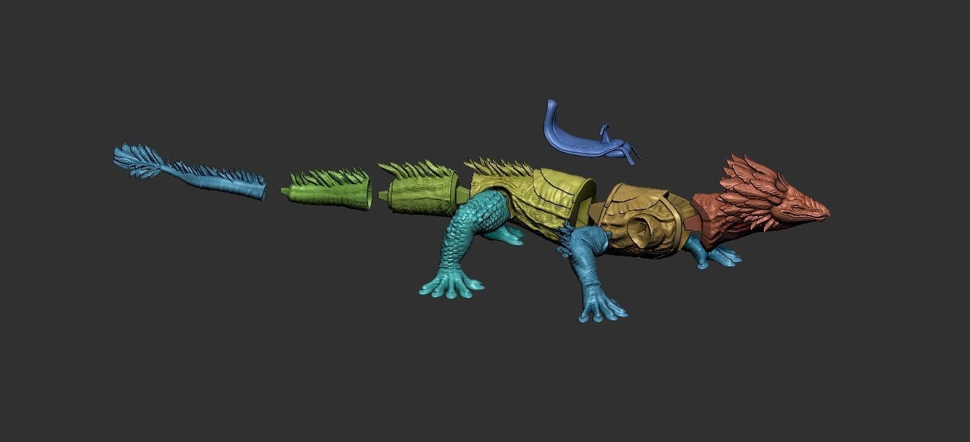 varactyl lizard 3D print model_12