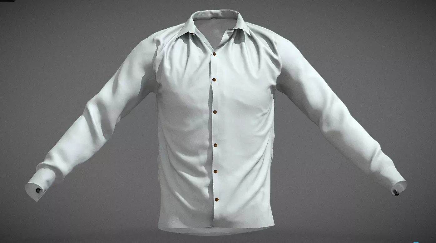 White shirt 3D model_0