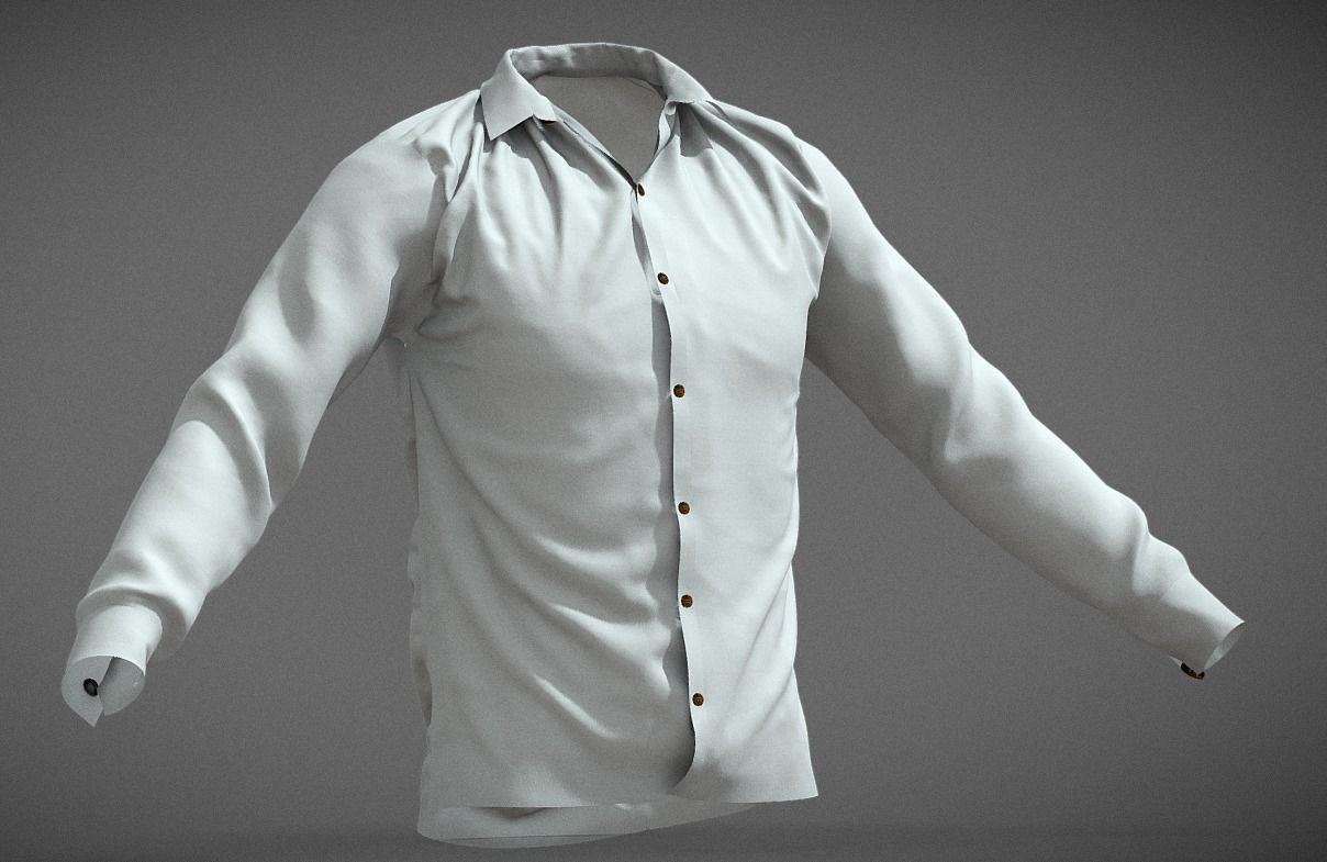 White shirt 3D model_1