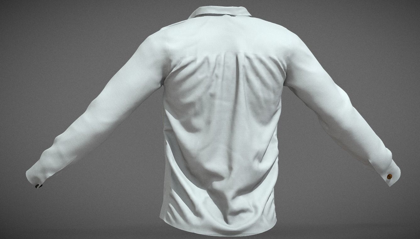 White shirt 3D model_2