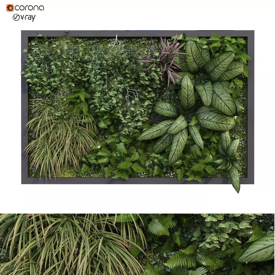 Greenwall set 175 3D model_0