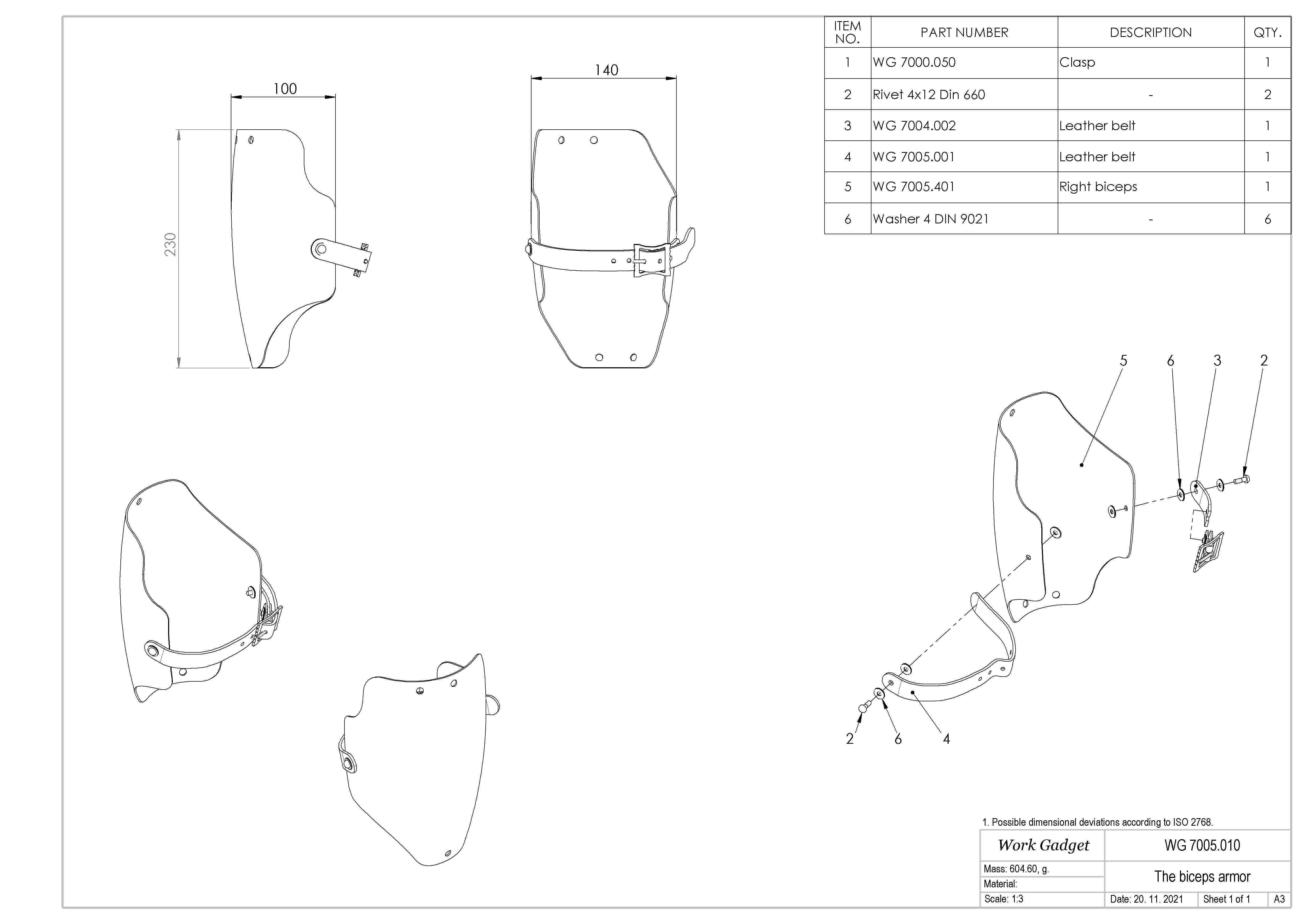 WG 7005 - The biceps armor 3D print model_4