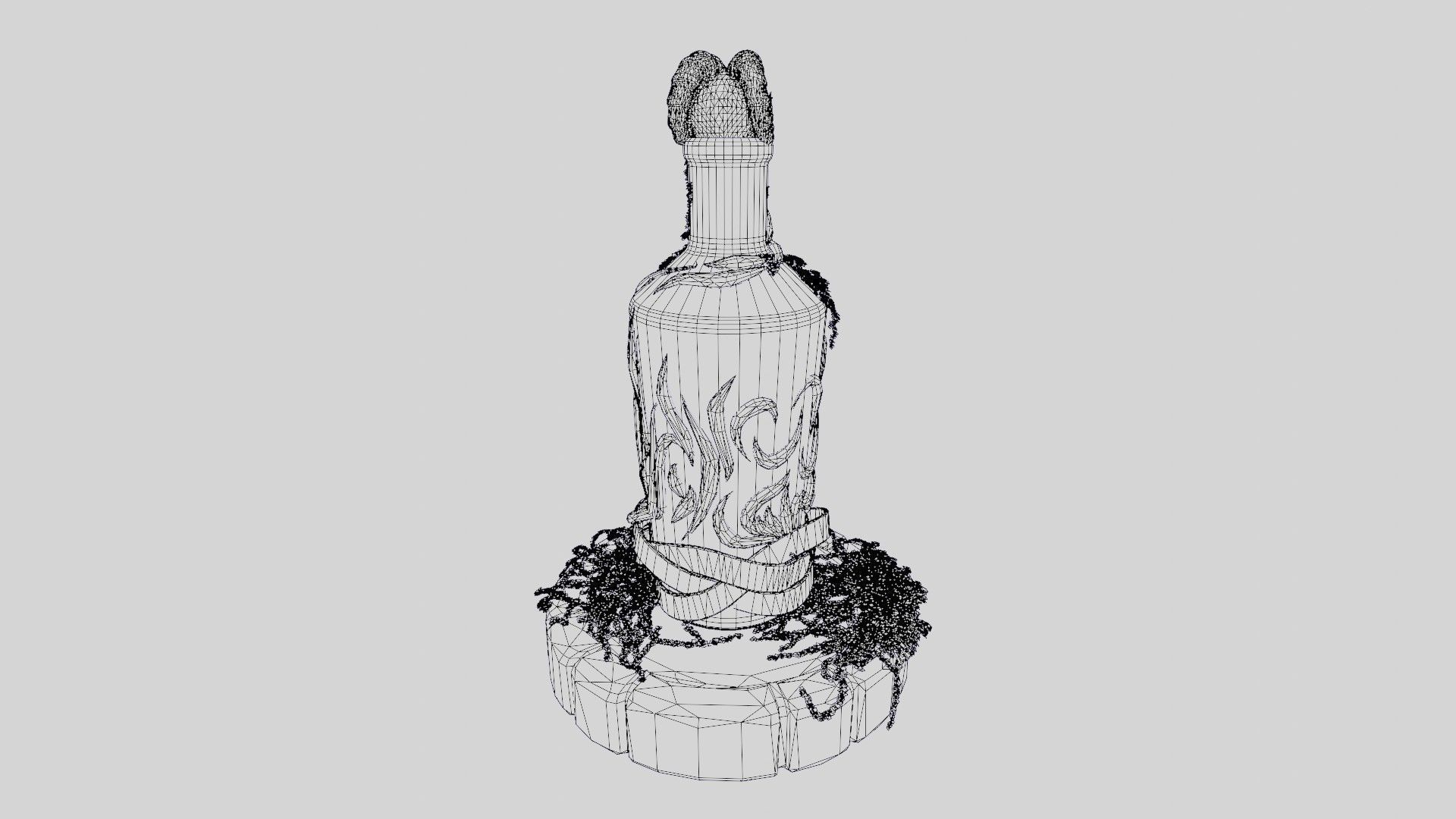 Fancy skull bottle Low-poly 3D model_37