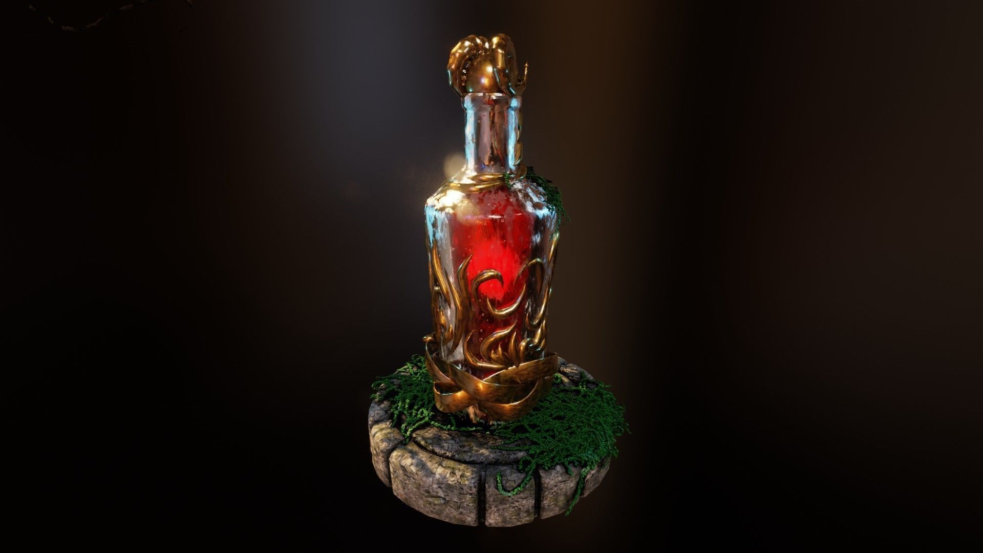 Fancy skull bottle Low-poly 3D model_10