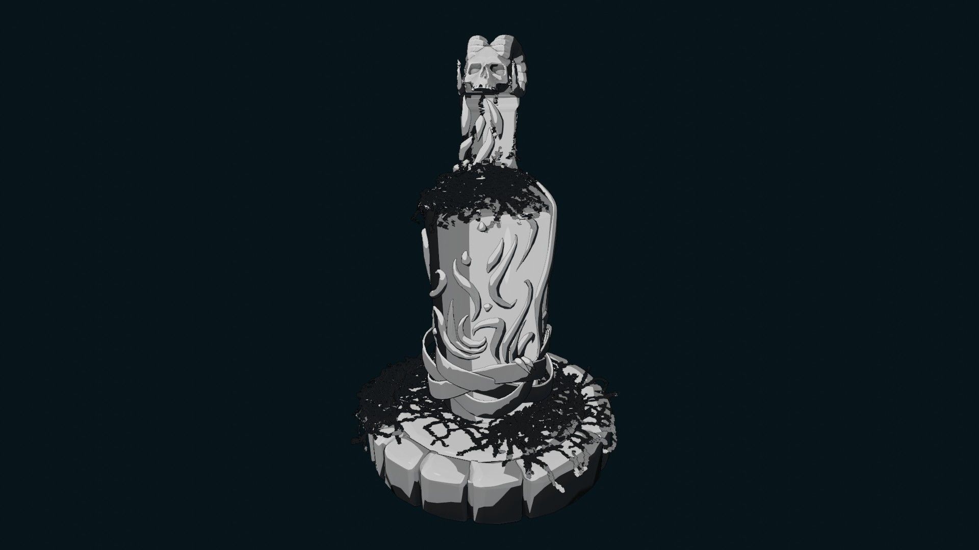 Fancy skull bottle Low-poly 3D model_18