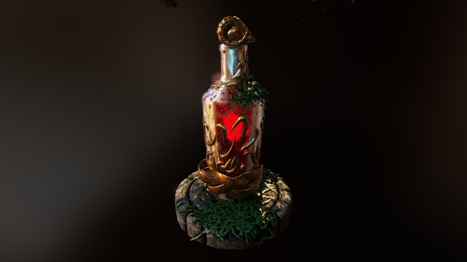 Fancy skull bottle Low-poly 3D model_12