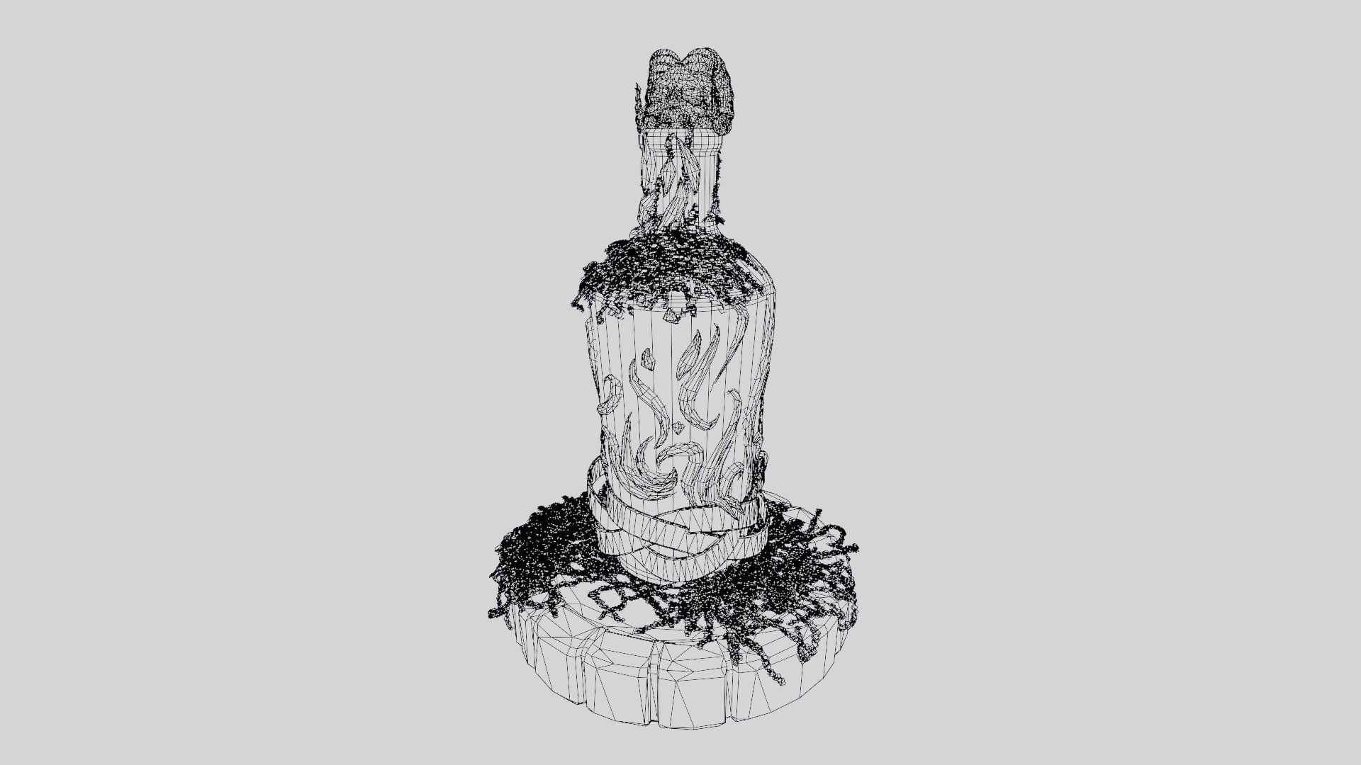 Fancy skull bottle Low-poly 3D model_31