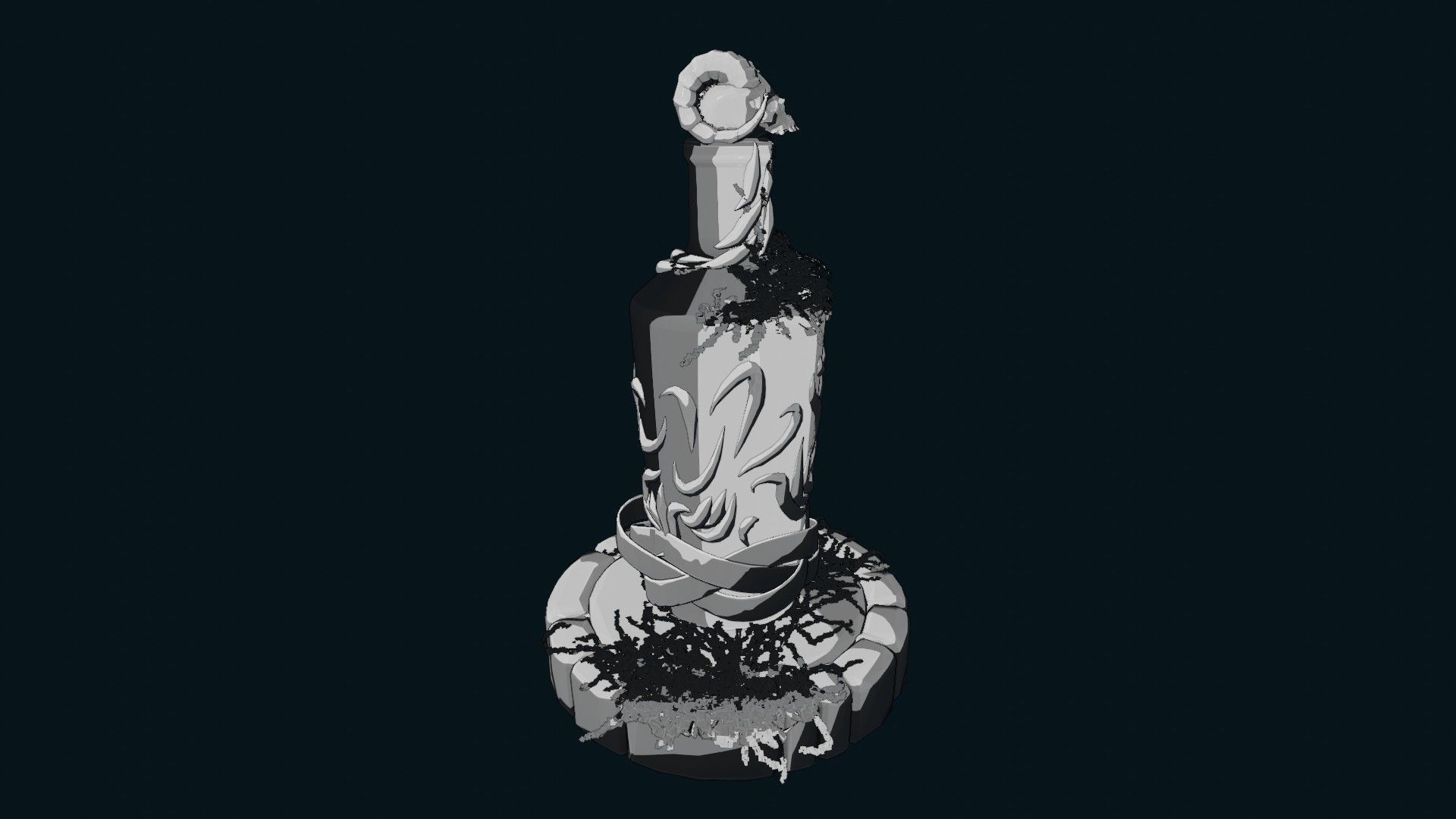 Fancy skull bottle Low-poly 3D model_27