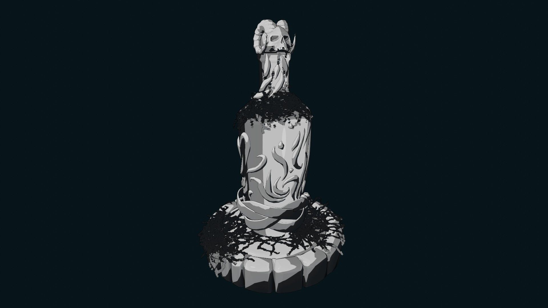 Fancy skull bottle Low-poly 3D model_17