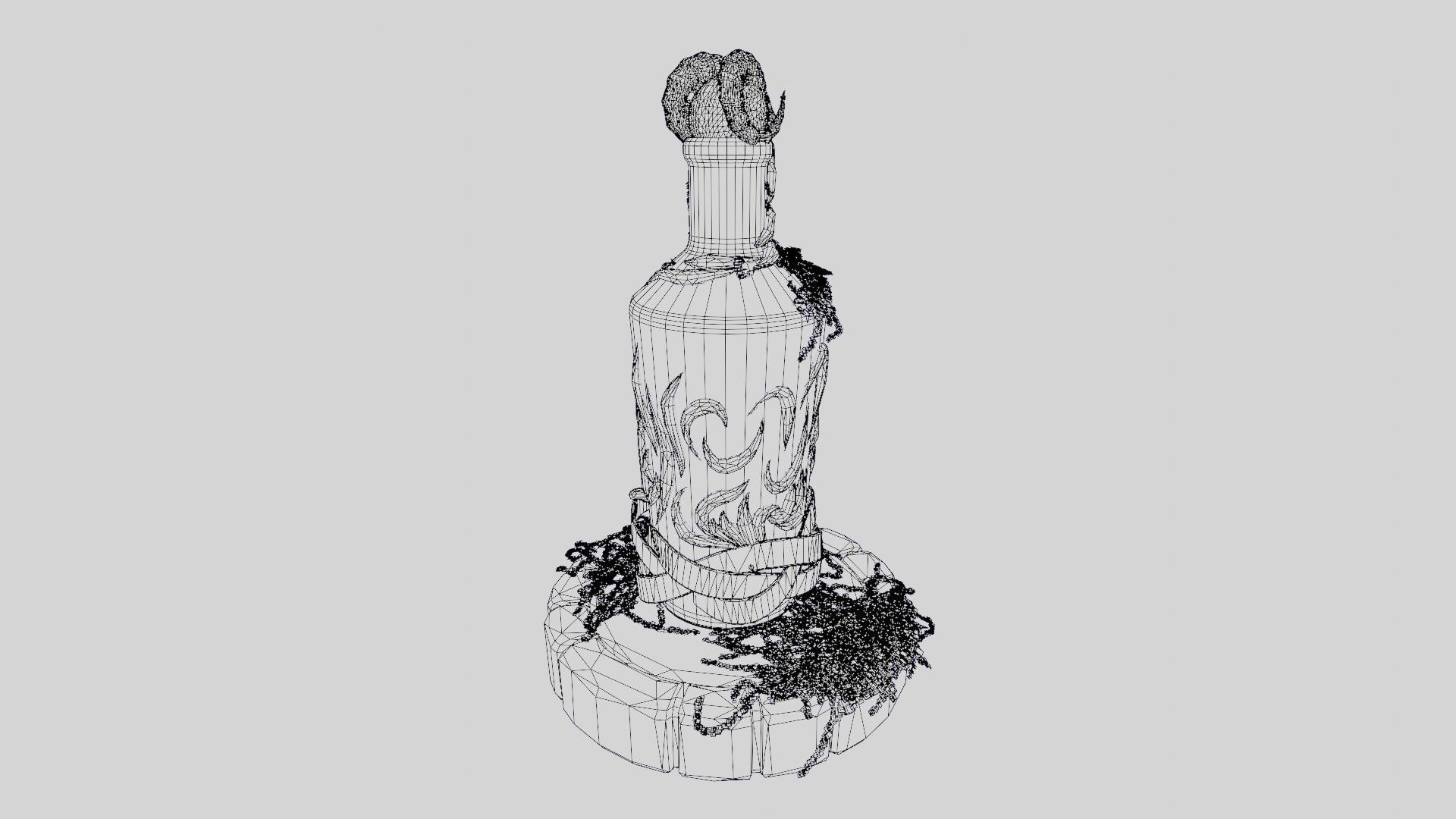 Fancy skull bottle Low-poly 3D model_38