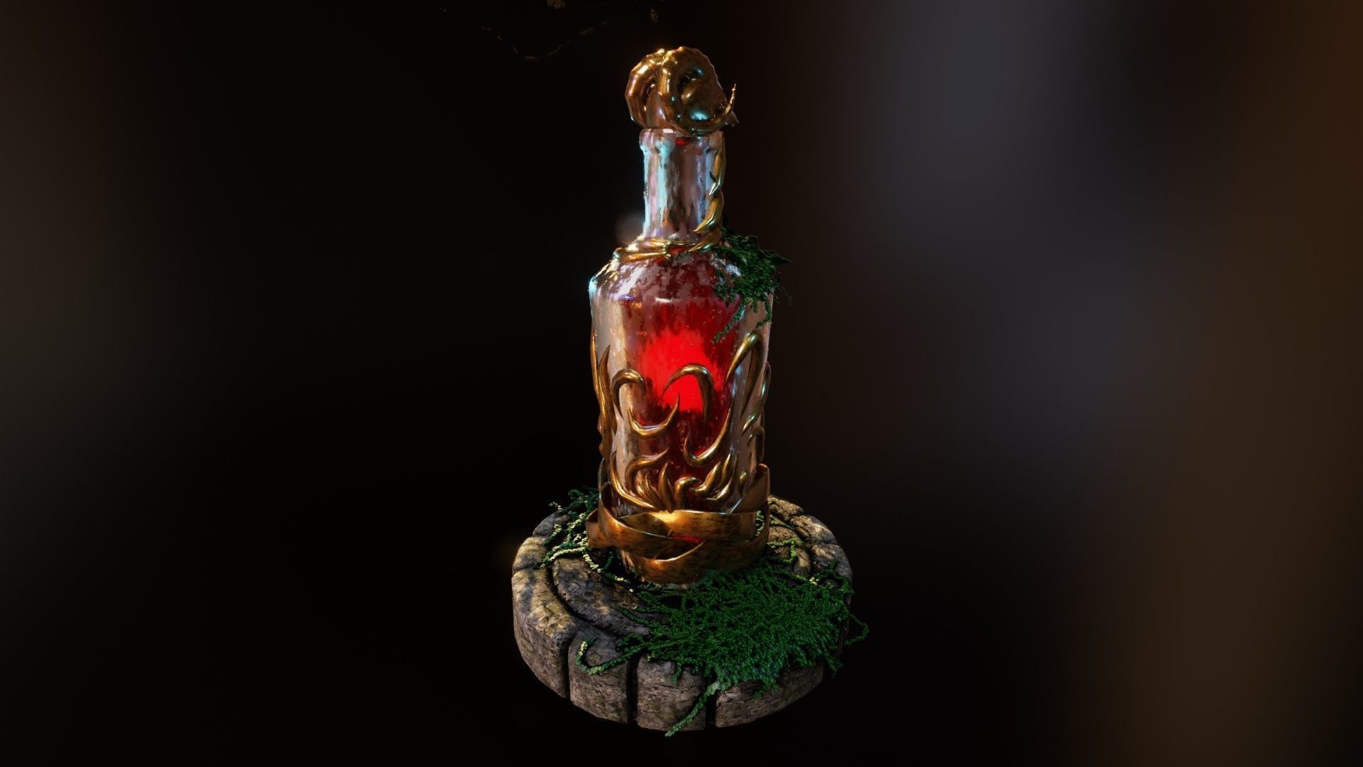 Fancy skull bottle Low-poly 3D model_11