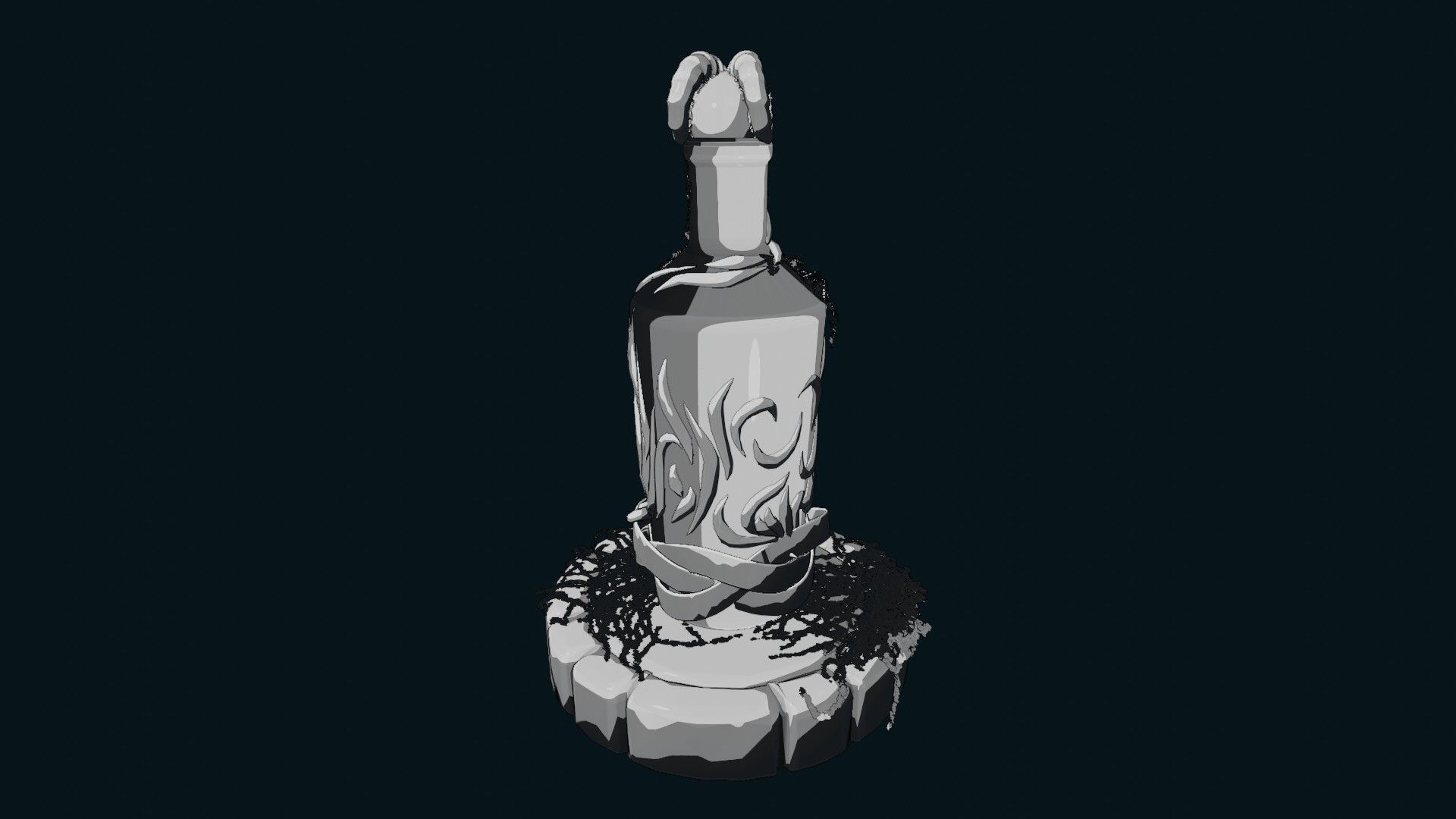Fancy skull bottle Low-poly 3D model_24