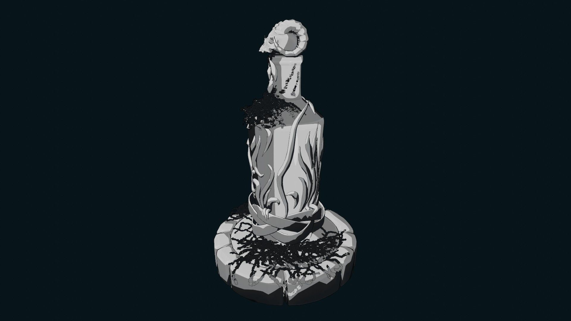 Fancy skull bottle Low-poly 3D model_20
