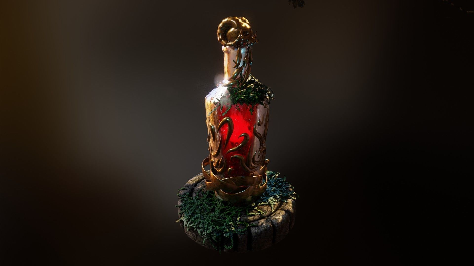 Fancy skull bottle Low-poly 3D model_13