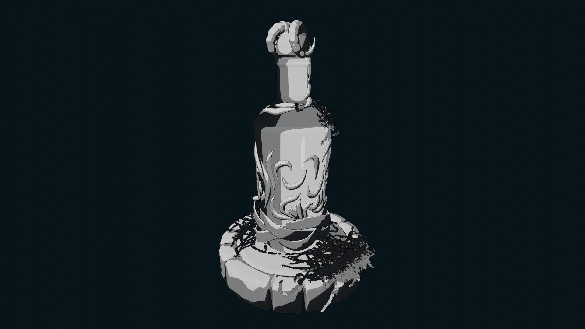 Fancy skull bottle Low-poly 3D model_25