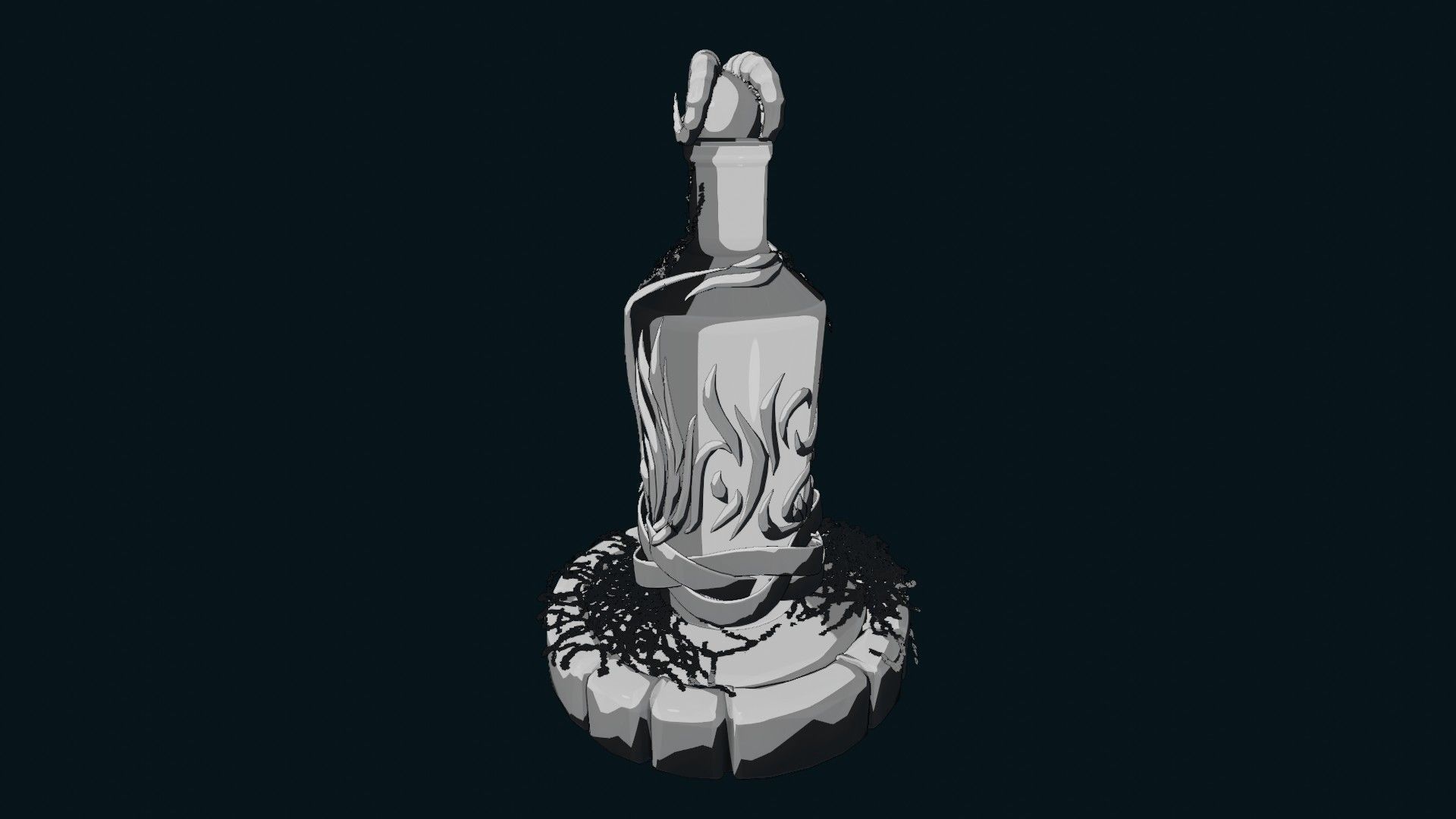 Fancy skull bottle Low-poly 3D model_23