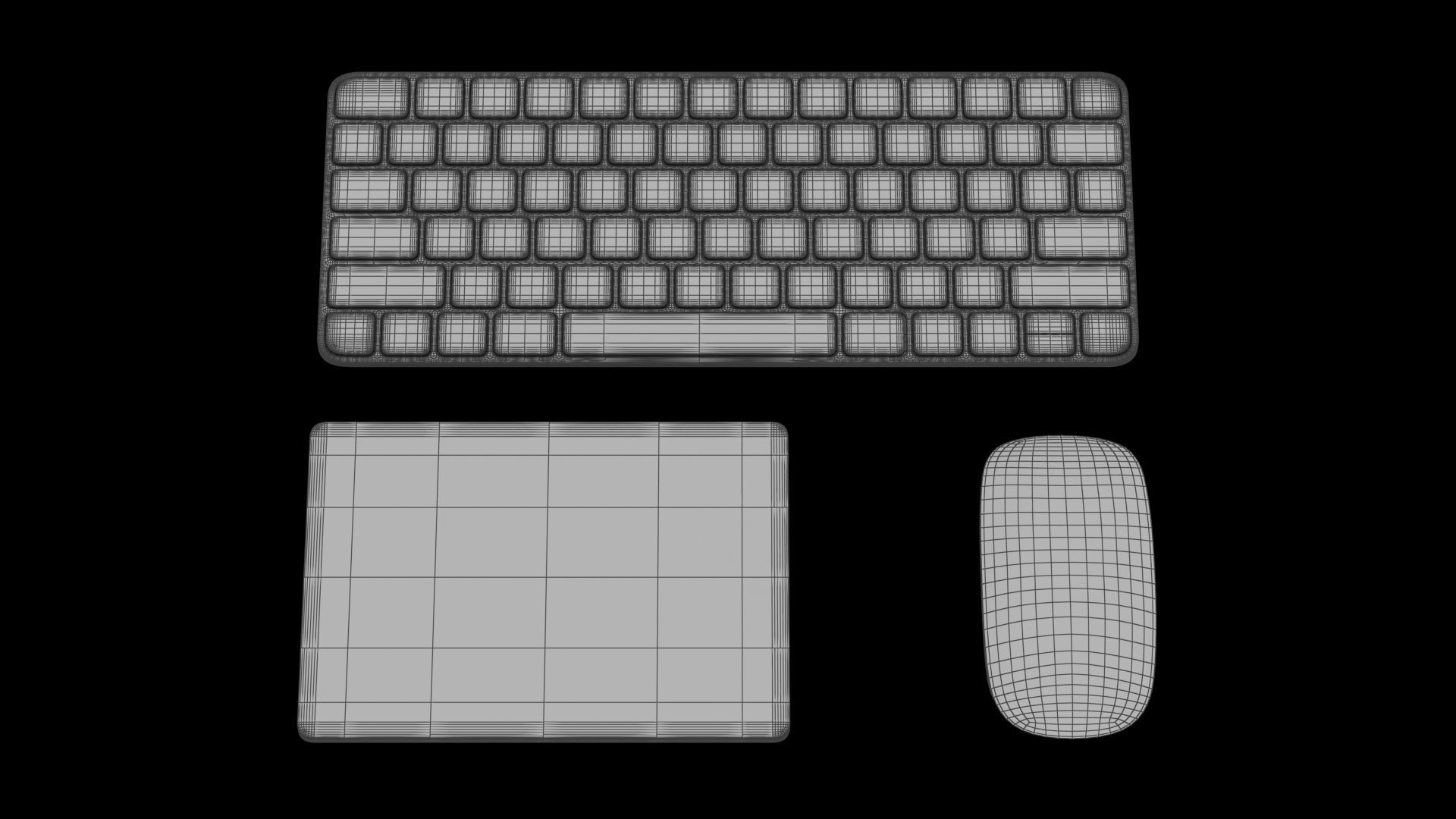 Apple iMac 24 inch 2021 Blue Keyboard Mouse Trackpad Low-poly 3D model_31