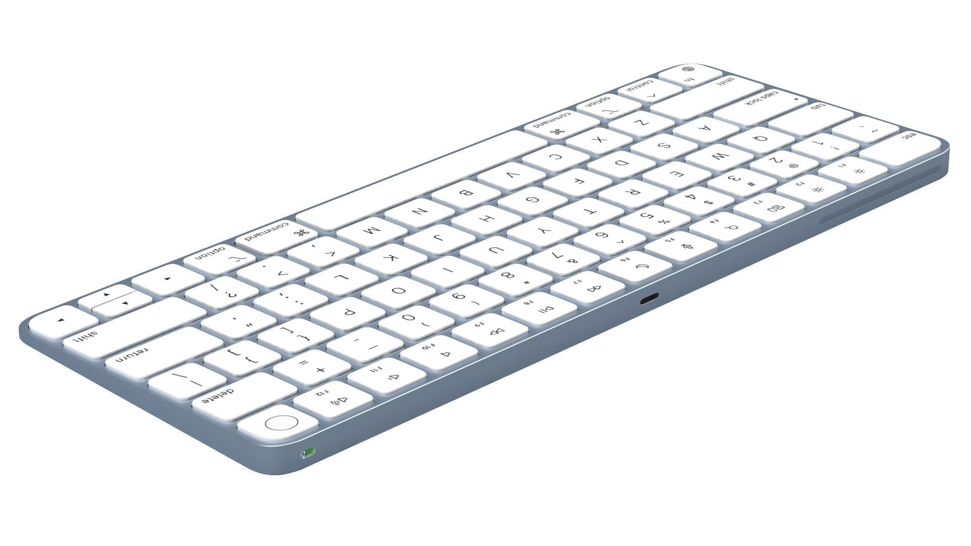 Apple iMac 24 inch 2021 Blue Keyboard Mouse Trackpad Low-poly 3D model_15
