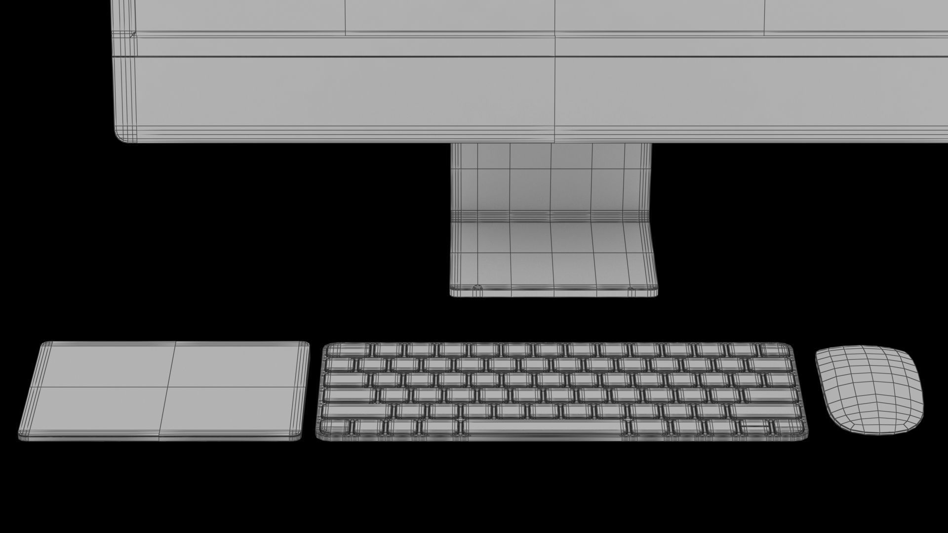 Apple iMac 24 inch 2021 Blue Keyboard Mouse Trackpad Low-poly 3D model_24