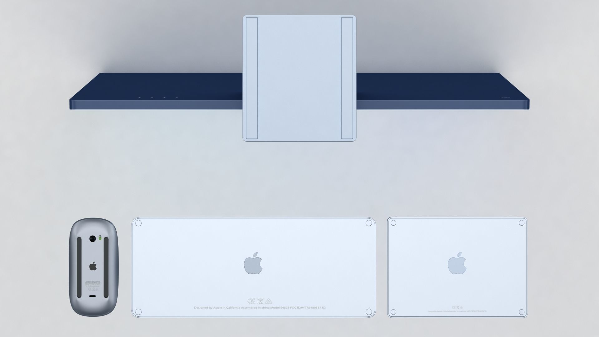 Apple iMac 24 inch 2021 Blue Keyboard Mouse Trackpad Low-poly 3D model_13