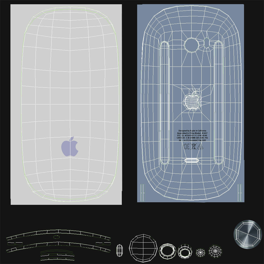 Apple iMac 24 inch 2021 Blue Keyboard Mouse Trackpad Low-poly 3D model_41