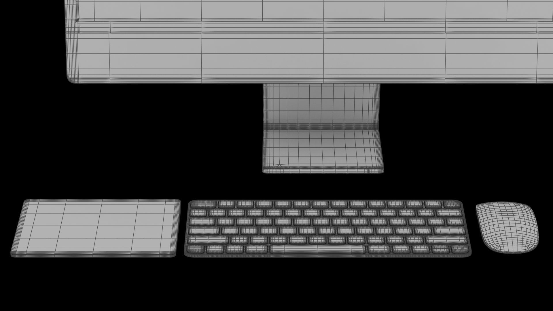 Apple iMac 24 inch 2021 Blue Keyboard Mouse Trackpad Low-poly 3D model_23