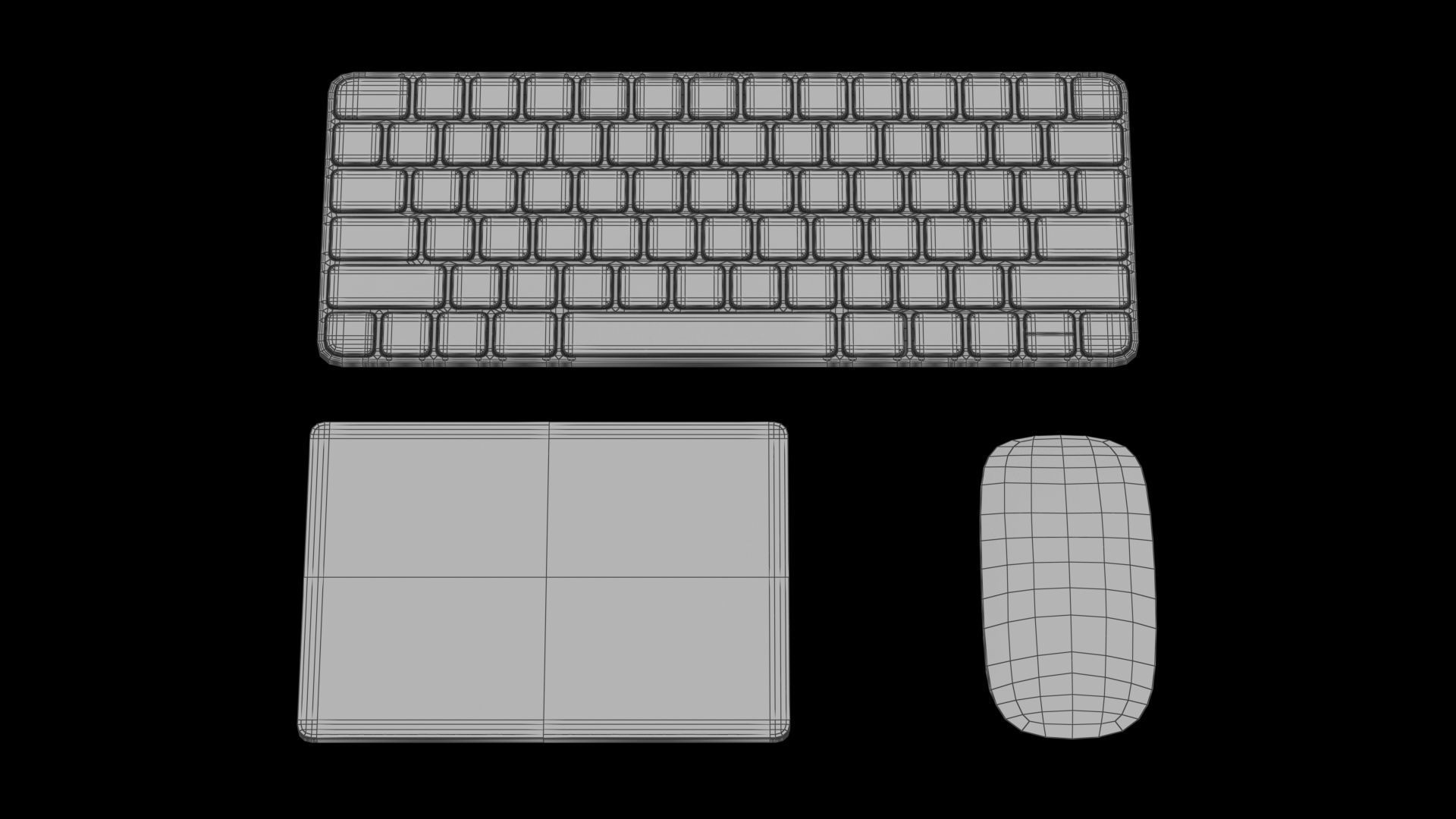 Apple iMac 24 inch 2021 Blue Keyboard Mouse Trackpad Low-poly 3D model_32