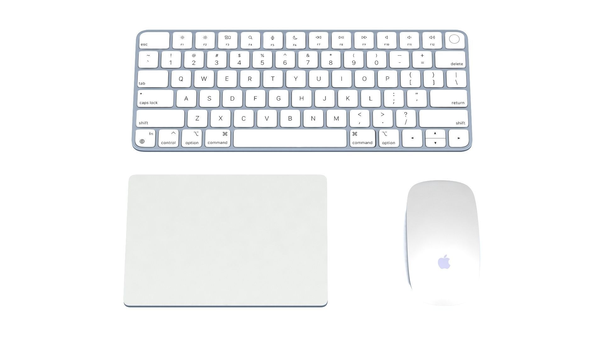 Apple iMac 24 inch 2021 Blue Keyboard Mouse Trackpad Low-poly 3D model_14