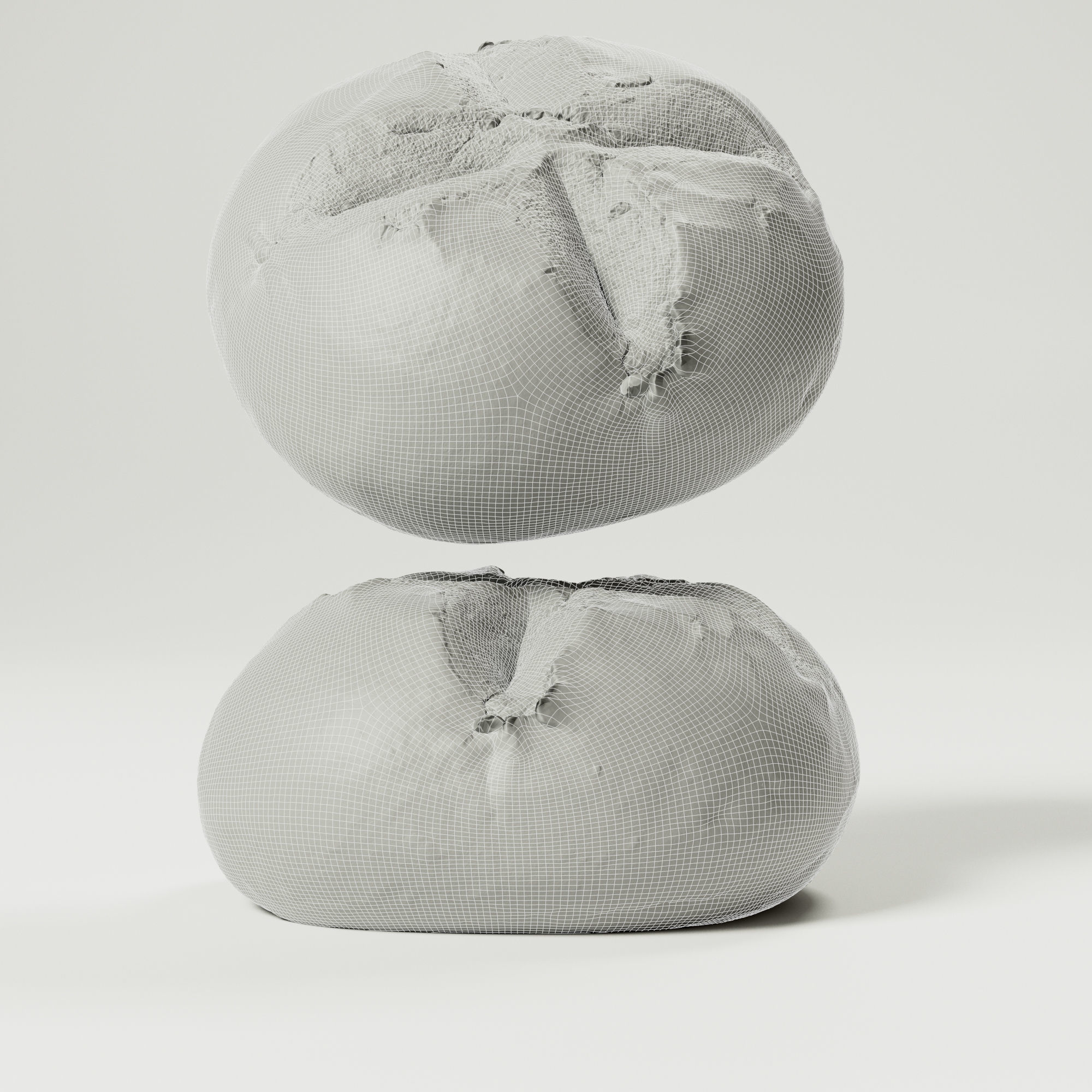 Bread - Pretzel Roll Low-poly 3D model_3